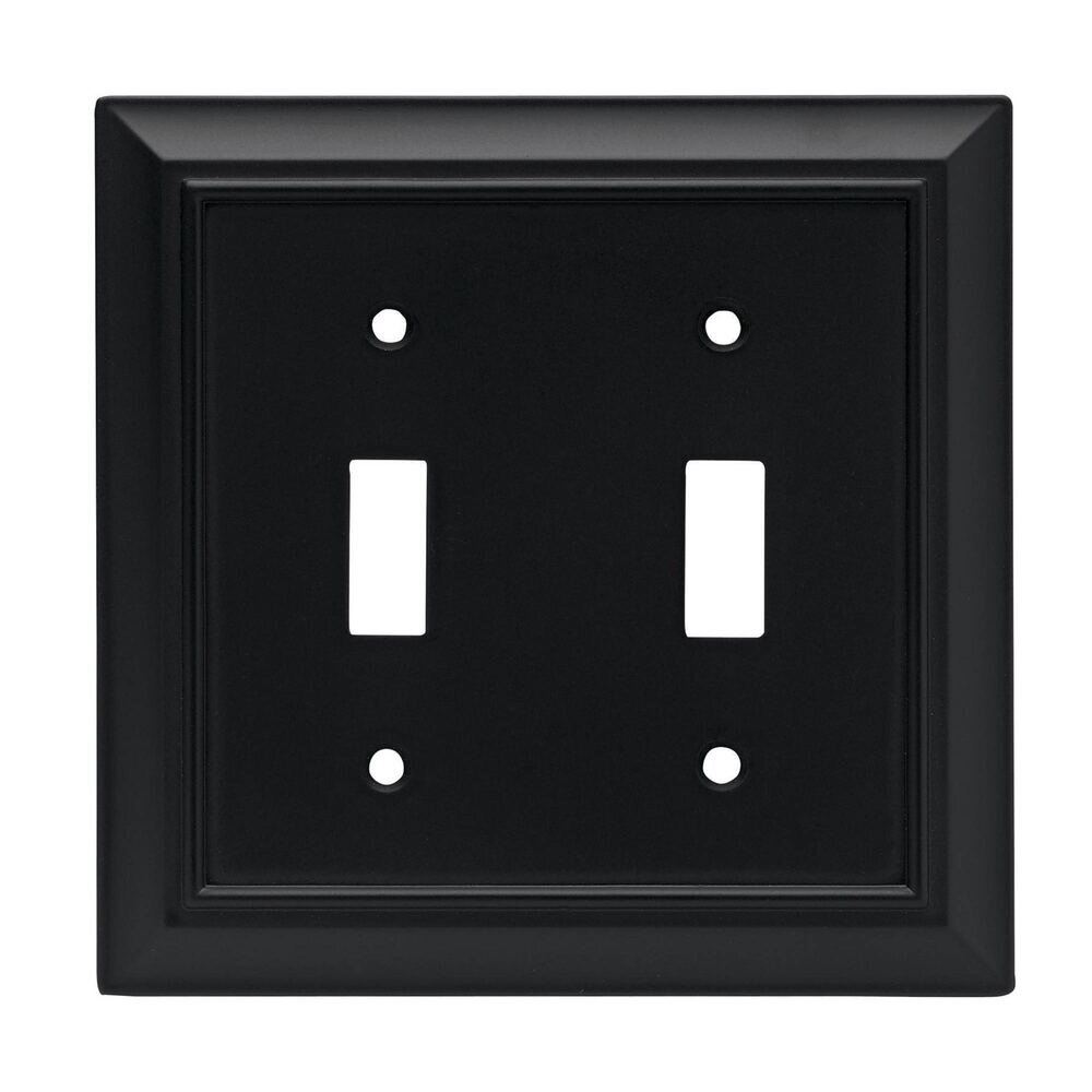 Double Switch Wall Plate in Flat Black