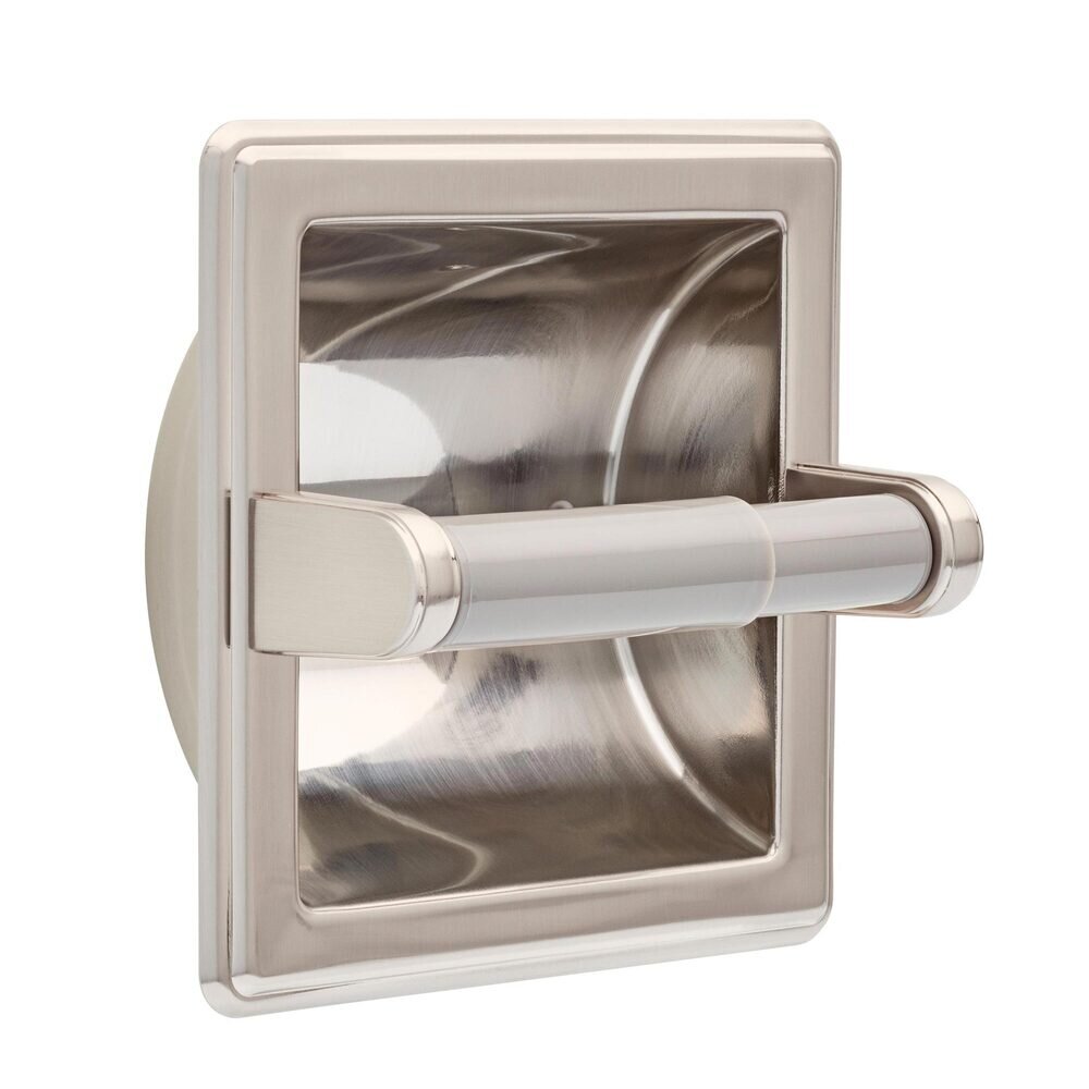 Paper Holder with Beveled Edges in Satin Nickel