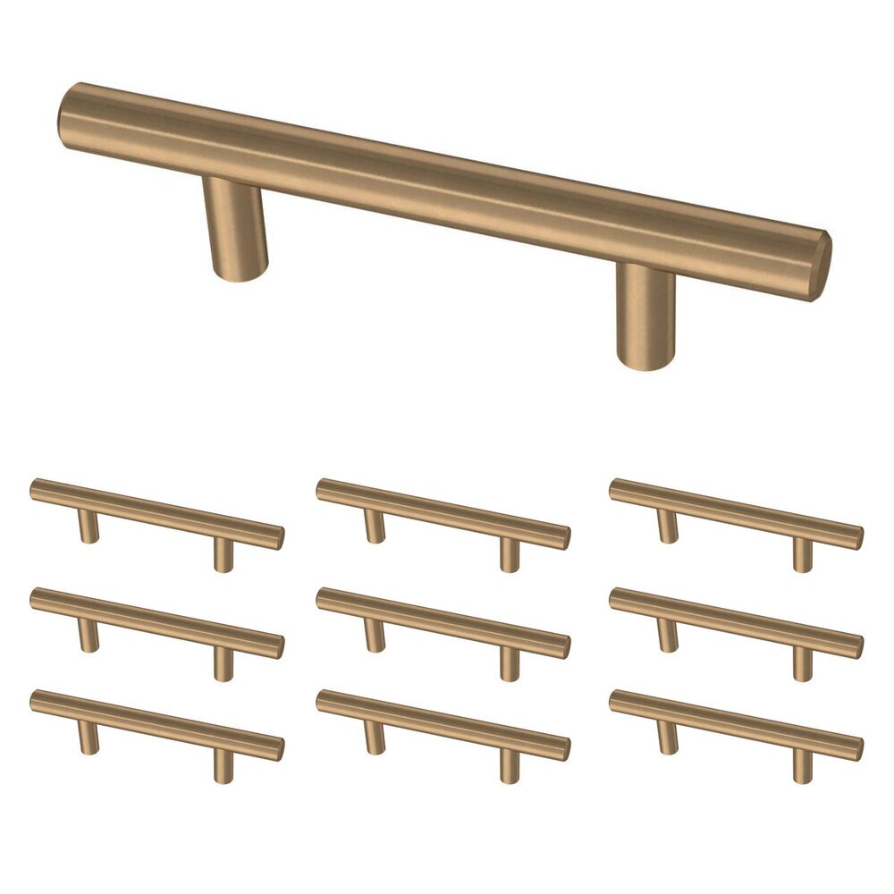 (10 Pack) 3" (76mm) Centers Bar Pull in Champagne Bronze