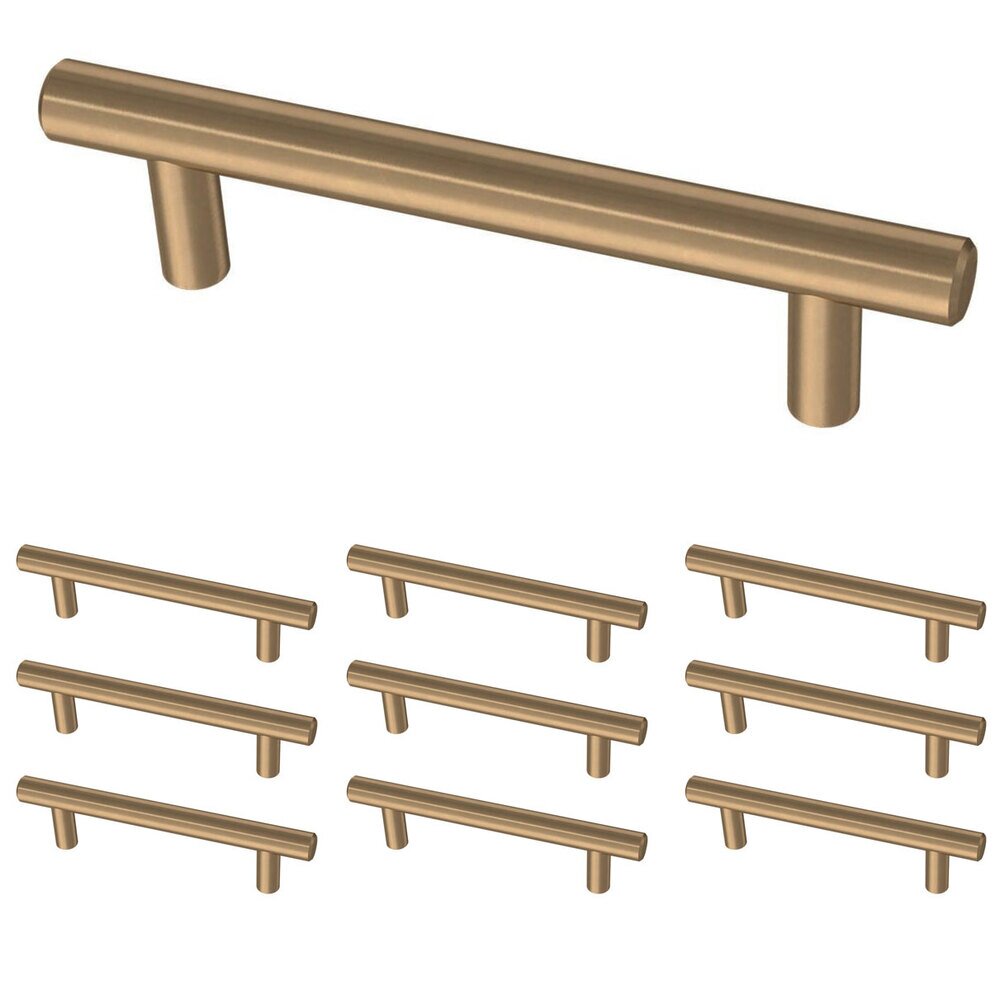 (10 Pack) 3 3/4" (96mm) Centers Bar Pull in Champagne Bronze