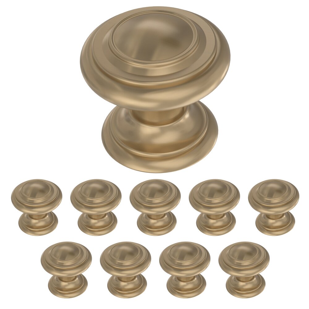 1-1/8" (29mm) Double Ringed Knob (10 Pack) in Champagne Bronze