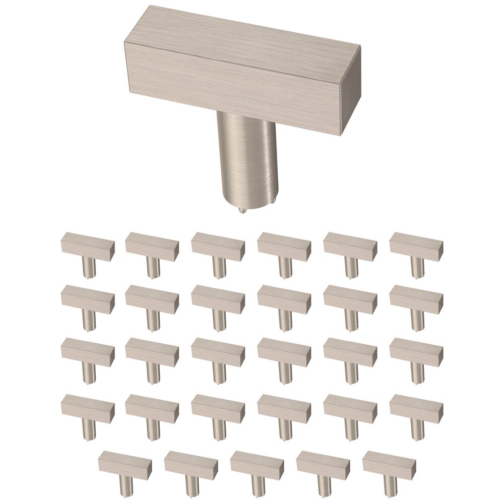1-1/4" (32mm) Simple Square Bar Knob (30 Pack) in Stainless Steel