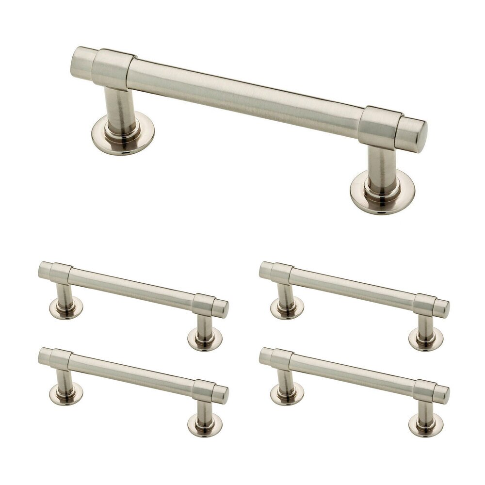 (5 Pack) 3" (76mm) Centers Francisco Pull in Satin Nickel Antimicrobial