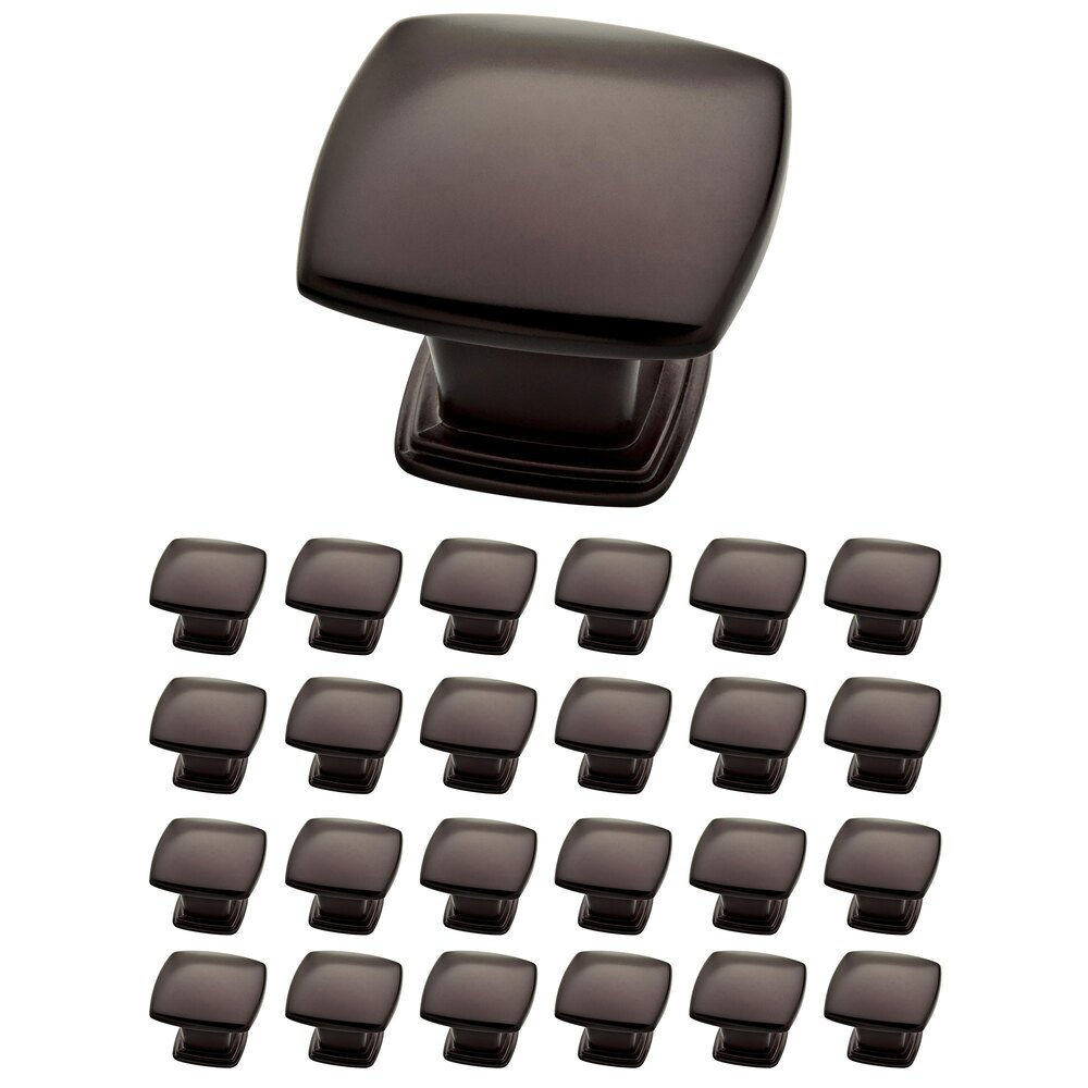 1-1/5" (30mm) Soft Square Knob (25 Pack) in Deep Bronze
