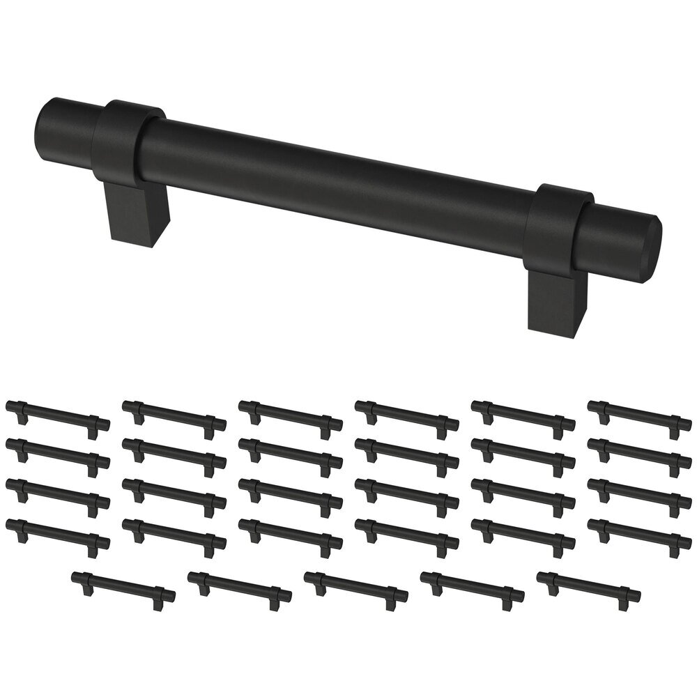 (30 Pack) 3 3/4" (96mm) Centers Simple Wrapped Bar Pull in Matte Black