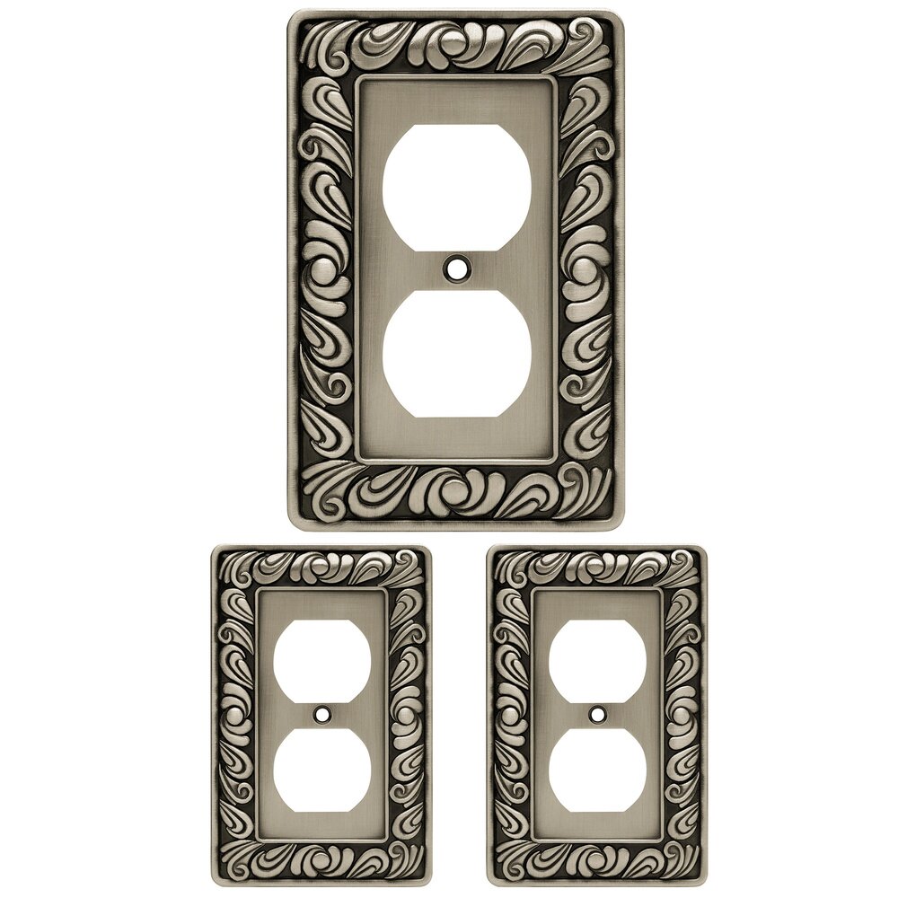 Single Duplex in Brushed Satin Pewter (3 Pack)