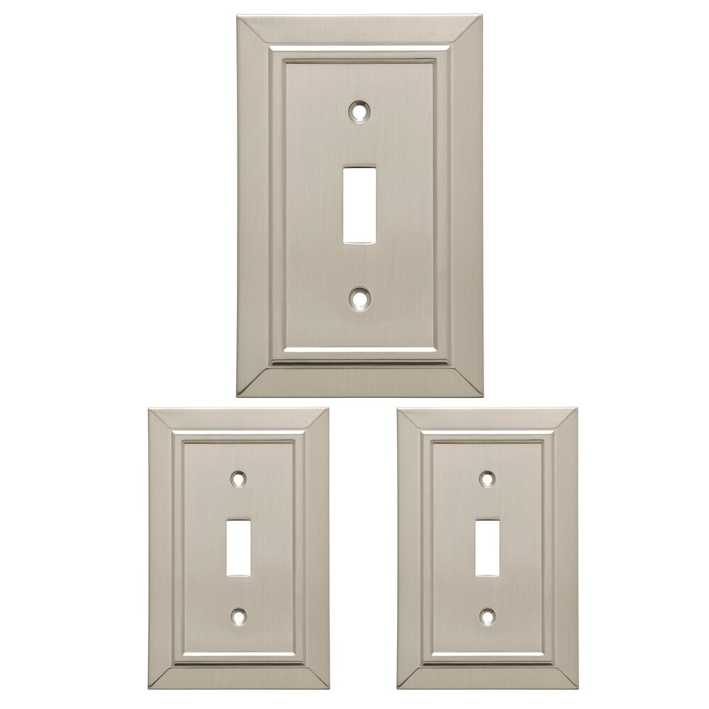 Single Toggle Wall Plate in Satin Nickel (3 Pack)