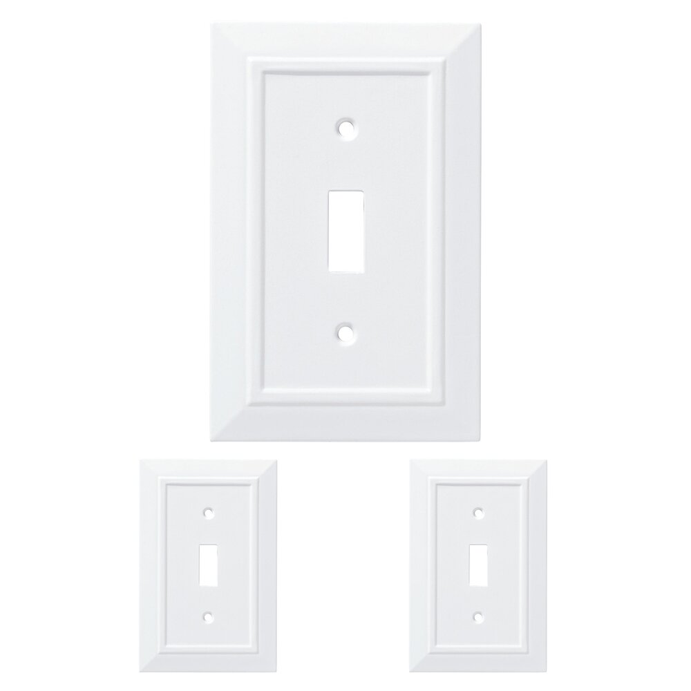 Single Toggle Wall Plate in Pure White (3 Pack)