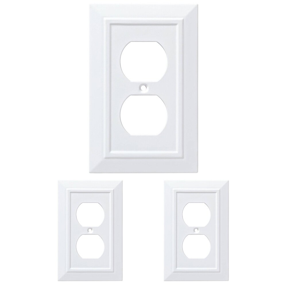 Single Duplex Wall Plate in Pure White (3 Pack)