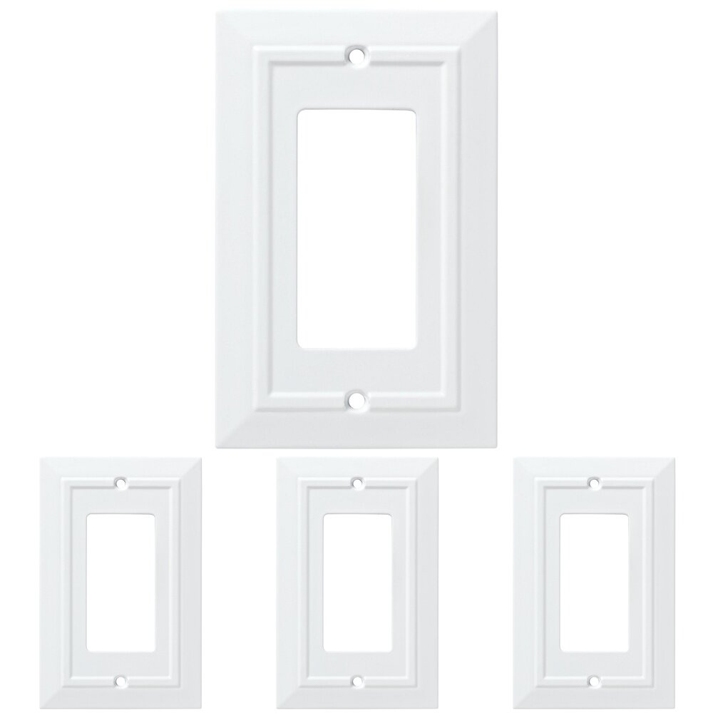 Single GFI/Rocker Wall Plate in Pure White Antimicrobial (4 Pack)