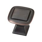 1 1/4" Square Knob with Square Base in Bronze with Copper Highlights